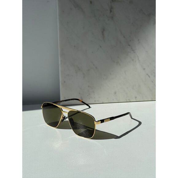 NEW Gucci GG1164S Squared Gold Aviator Unisex Sunglasses - Picture 10 of 10